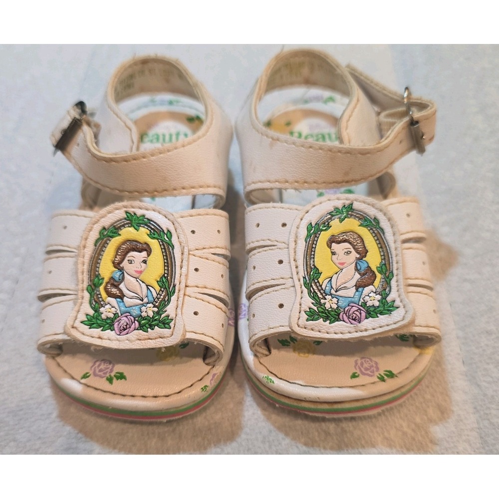 Vintage 1990s Disney Beauty And The Beast Shoes Sandals Toddler Size 5 Princess